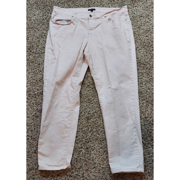 Eileen Fisher Pants Womens 16 Pink Twill Stretch Cotton Blend - Picture 1 of 6